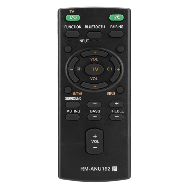 Ersättningsfjärrkontroll RM-ANU192 för Sony Sound Bar SACT60BT HTCT60BT SSWCT60