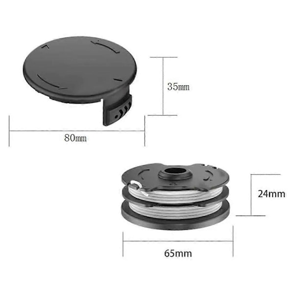 For Parkside gressklipper 6 spoler + 1 spolekapsel gresstrimmer tilbehørssett, TLP-01/TLP-01-1