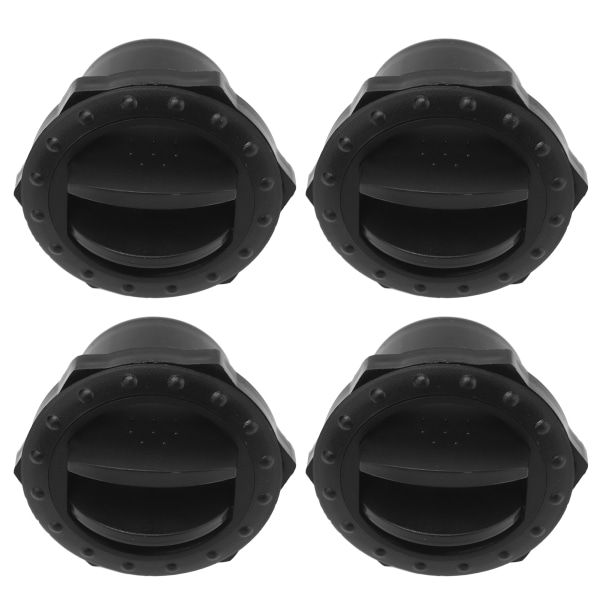 Universal Knop Style Black Dashboard Aircondition udløbsdeflektor - 4 STK (60 mm hul) til autocampere, busser og yachter