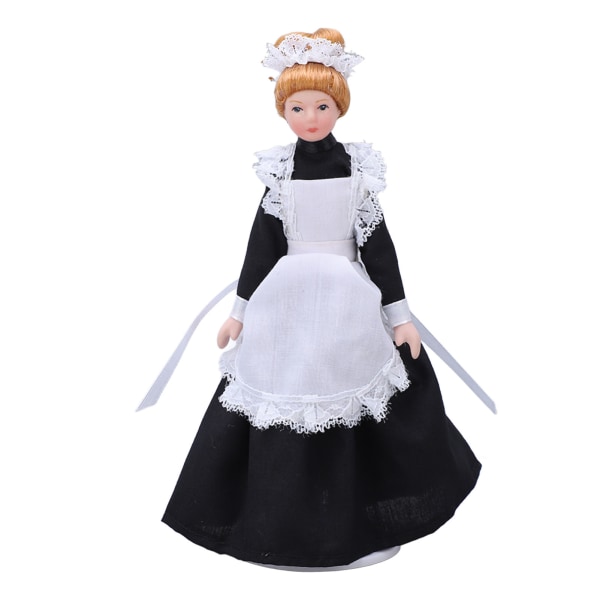 1:12 Dollhouse Maid Doll High Simulation Rörlig Handgjord DIY Mini keramisk dockmodell för dockhustillbehör