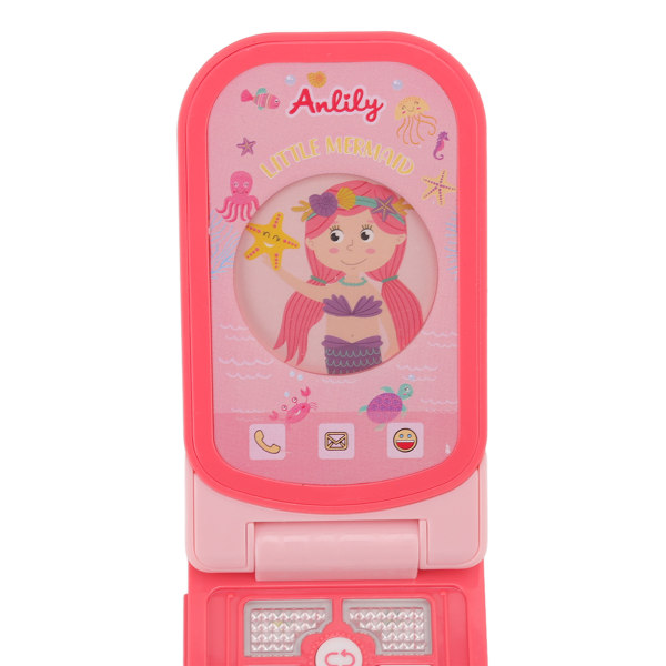 Mobiltelefon Baby Toy Flip Cover Roterande Engelska Lär Simulering Pedagogisk musik Mobiltelefon Leksak för upplysning Rosa