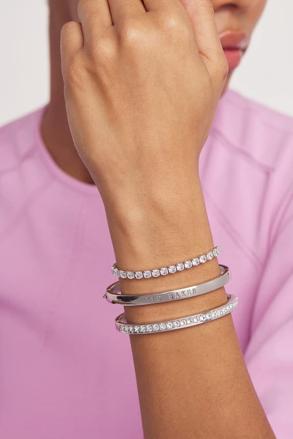 Justerbart tennisarmbånd i krystall for kvinner (sølv/krystall)