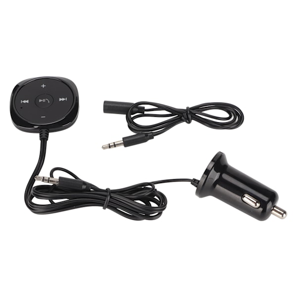 Auton Bluetooth 5.0 -audiovastaanotin, handsfree-puhelut, 5 V 2,1 A USB-latausportti autoille, joissa on 3,5 mm:n AUX-liitäntä