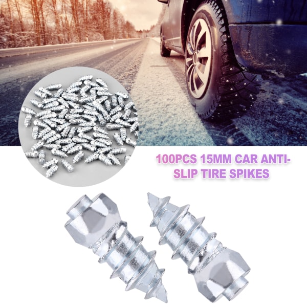 Snödäcksspikar - 100st 15mm/0.59\" Hjul Däck Dubb Skruvar för Bil SUV ATV