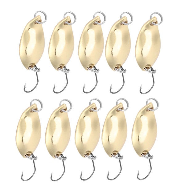 10 stk. fiskelokker Wobbler agn SpoOn stil Kunstige metalagn Krog (Guld, 2,5g)