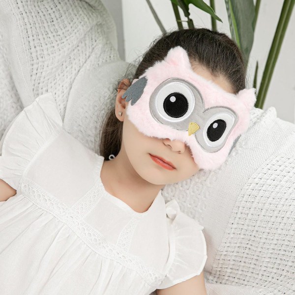 Animal Sleep Mask Kvinner Barn Jente Plysj Silke 3D Fluffy Sleep