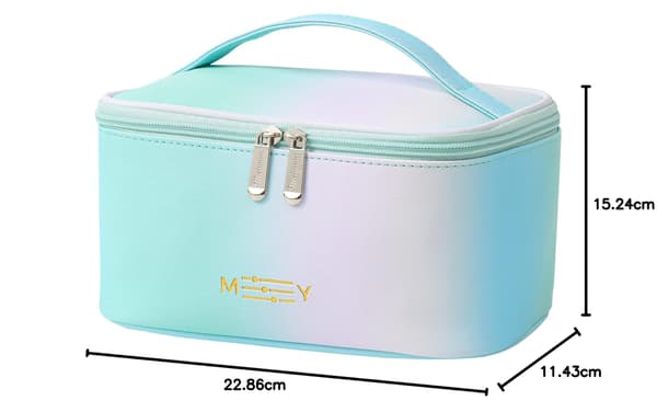 Gradient Makeup Taske Små Kosmetiktasker til Kvinder Damer Lynlåspose Makeup Organizer Vandtæt Sød Grøn Pink Blå (Regnbue Grøn) Gradient Green