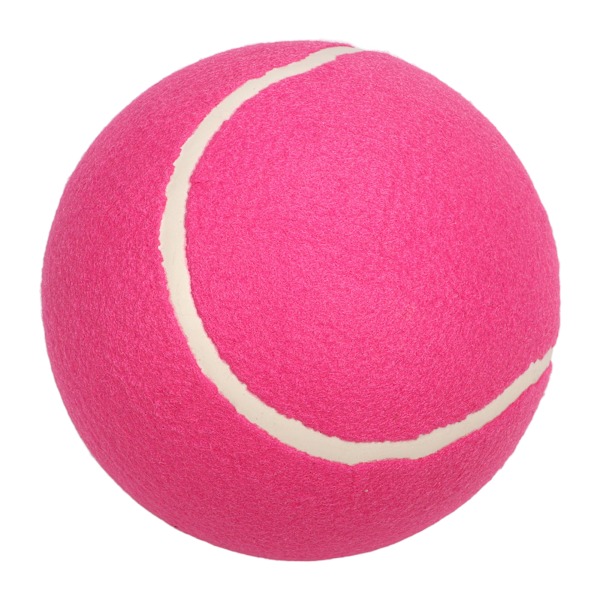 8 Inch Jumbo Tennis Ball Portable Inflatable Rubber Core Plush Felt Jumbo Signature Tennis Ball for Kids Pets Pink