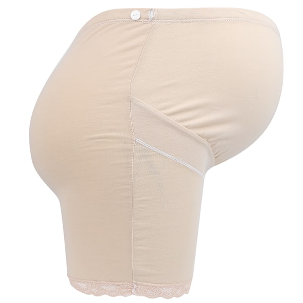 Graviditetsbyxor med hög midja, mjuka, elastiska, justerbara boyshorts, hudfärg, XL