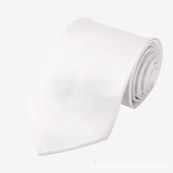 Valkoinen käsintehty klassinen 8 cm miesten solmio työhön tai juhlaan