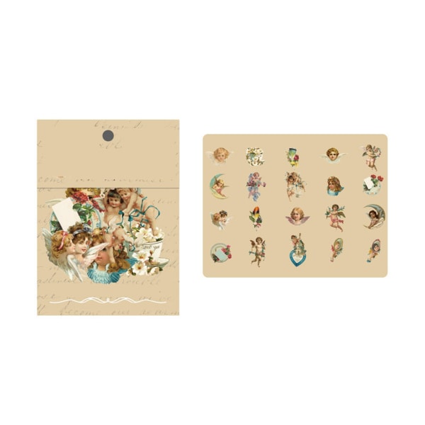 40 stk. Vintage Romantiske Stickers Quicksand Serie PET Delikate Mønstre Nostalgiske Dekaler til Dagbog Notesbog Engel