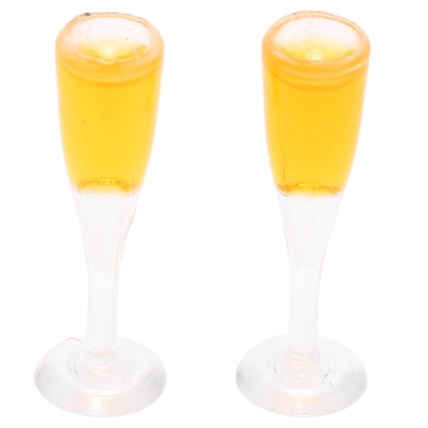 2 stk Dukkehus Champagneglas Model Miniature Bar Pub Champagne Cup LegetøjstilbehørChampagneglas