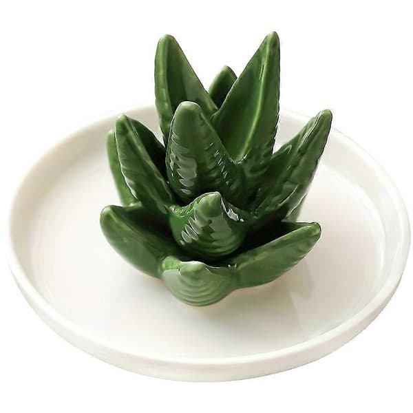 Aloe Ring Holder Jewelry Tray Ceramic Cactus Ring Dish