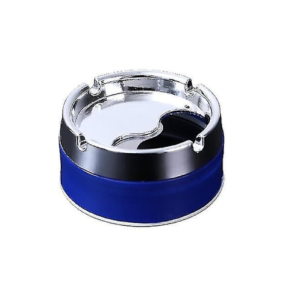 Rotatable Stainless Steel Household Ashtray Blue