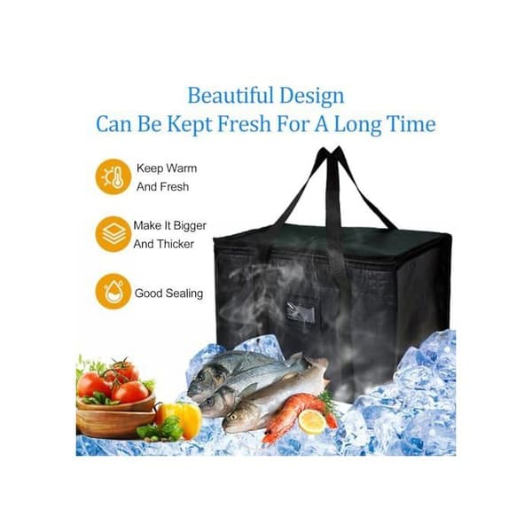 Isoleret taske - AUCUNELY - 40L - Foldbar - Ideel til indkøb og picnic - Sort