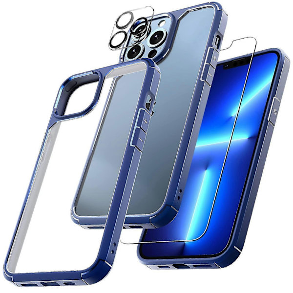 Transparent Case For Iphone15 Pro Max/15 Plus/15 Pro/15 With 2*Screen Protectors+2*Camera Protectors Full Coverage Case For Iphone 15 Series