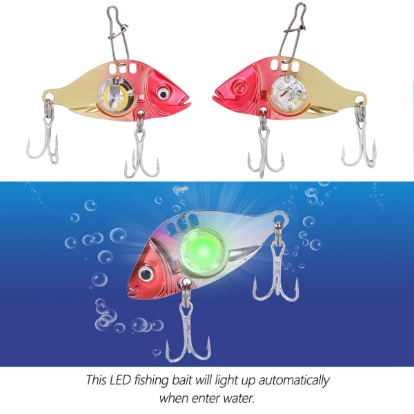 LED undervands flash fiske lokker med diskant krog agn tilbehør