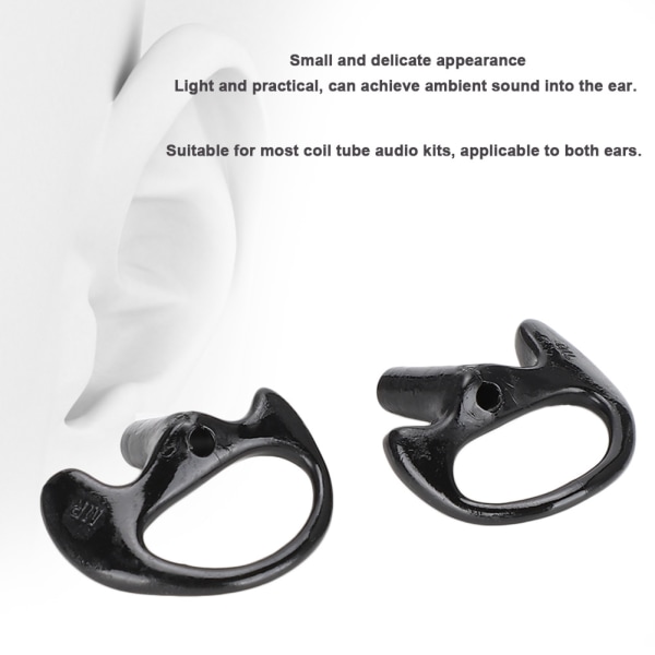 Komfortabel sort silicagel-øreprop-erstatning til de fleste coil tube-lydsæt (stort)