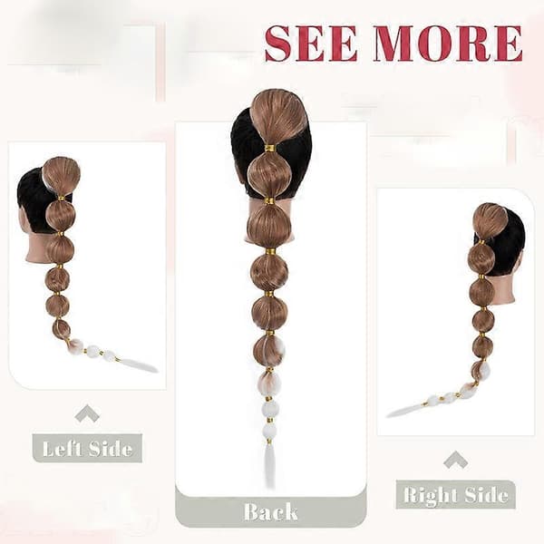 2-pack Bubble Lantern Braid Wrapped Ponytail Hair Extension 86 cm