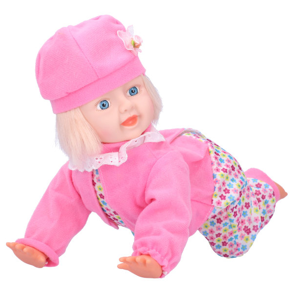 Naturtro sød babydukke Elektrisk smart grinende kravlende dukke Simulering Børnelegetøj11.5in L pige