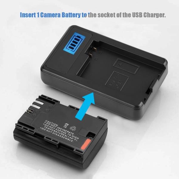 LP-E8 kamera batteri LPE8 + LCD enkelt oplader til Canon EOS 550D 600D 650D 700D