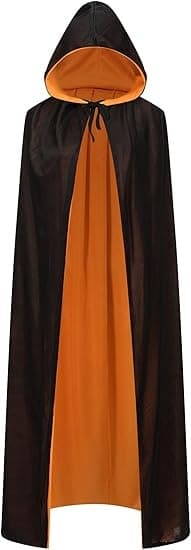 Vendbar kappe til kvinder, standkravekappe til børn, sort og rød hættekappe, lilla kappe, Halloween julekostume sort orange