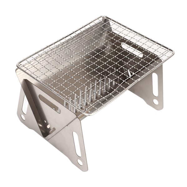 Fällbar BBQ-grill Värmebeständig Rostfritt Stål Hopfällbar Kolgrill Campinggrill med Ventilationshål