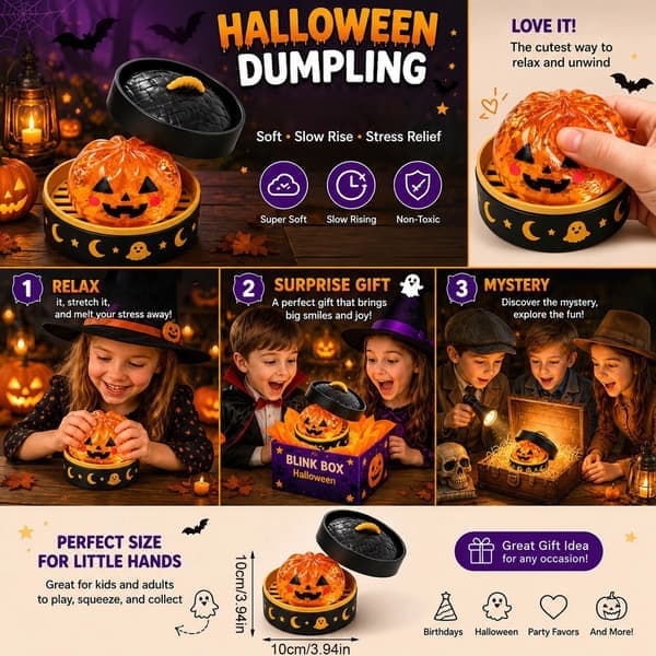 Viral Holografisk / Regnbue Mystisk Squishy Dumpling (Sælges Separat) Hot-2 stk Stor