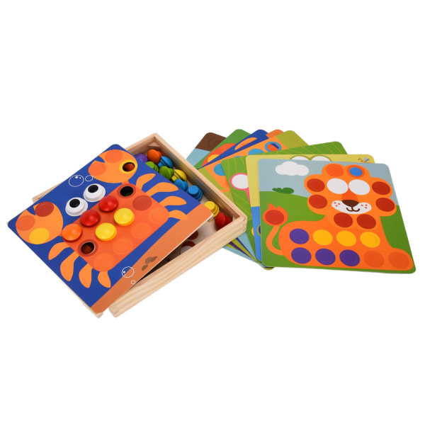 Matchende Mosaikk Pegboard Leker Mushroom Peg Button Art Toy Early Learning Leker for barn BarnDyr