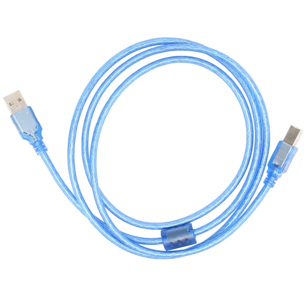 USB Datakabel A Hann til B Hann Transparent Blå Tetragonum Port Skriver Tilkoblingskabel 1,5 Meter