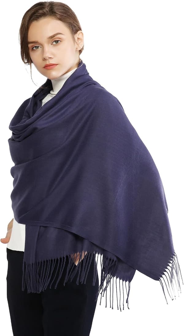 Dame Tørklæder Pashmina Sjaler og Slå-om til Bryllup Tørklæder til Kvinder Vinter Navy
