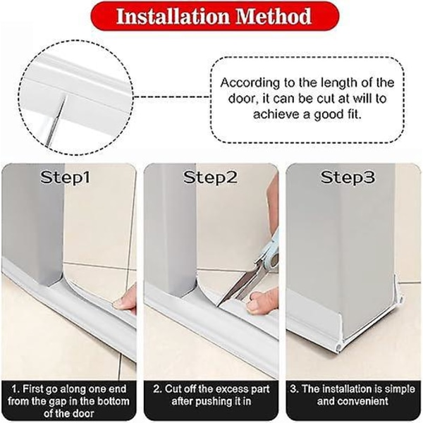 Dørstrekkstopper, Isolerende Dørbunnstetning, Selvklebende Silikon Dørlist, Støyreduksjon Kaldluftblokkering