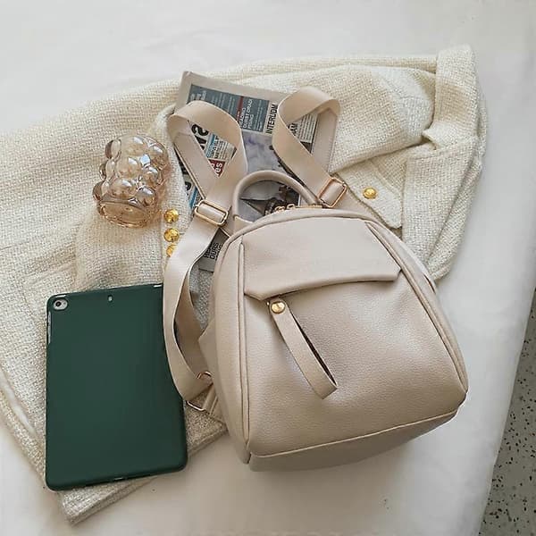 Women's Backpack Fashion Backpack Multiple Pockets Shoulder Bag Cute Daypacks Bag (white)