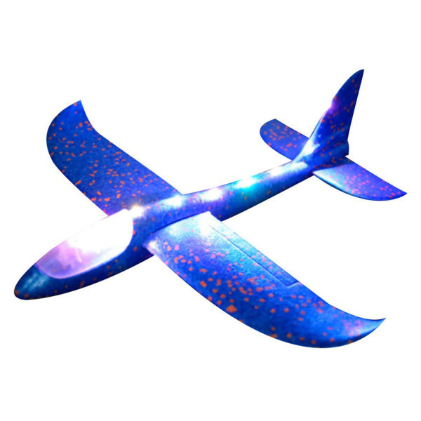 LED Light Up Glider Flygplansmodell Leksak Manuell Kasta Skum Glider Plan med Dual Flight Modes Present för barn