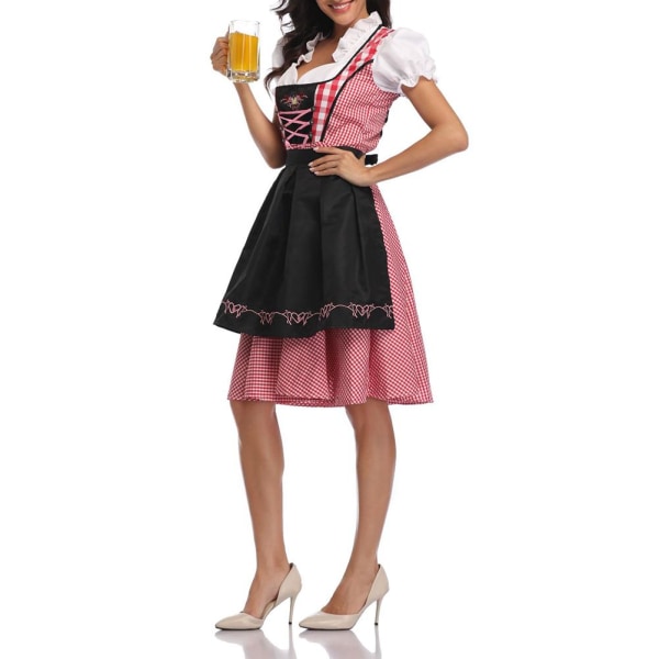 National Style Beer Festival Wench Costume Oktoberfest Dirndl kjole med forkle Maid Uniform Suit