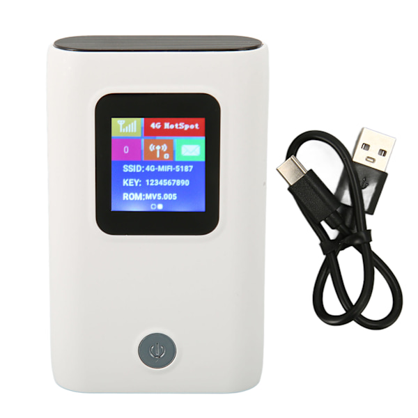 Kannettava WiFi-tukiasema, tukee 10 laitetta, 300 Mbps, 6000 mAh, värillinen näyttö, 4G LTE taskukokoinen WiFi-reititin SIM-korttipaikalla