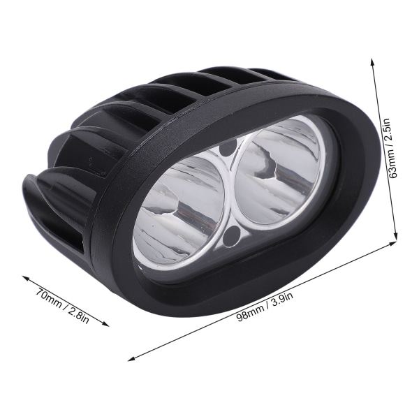 20W LED Dual Head Driving Light Spotlight för Bil Lastbil ATV Båt Motorcykel - Svart