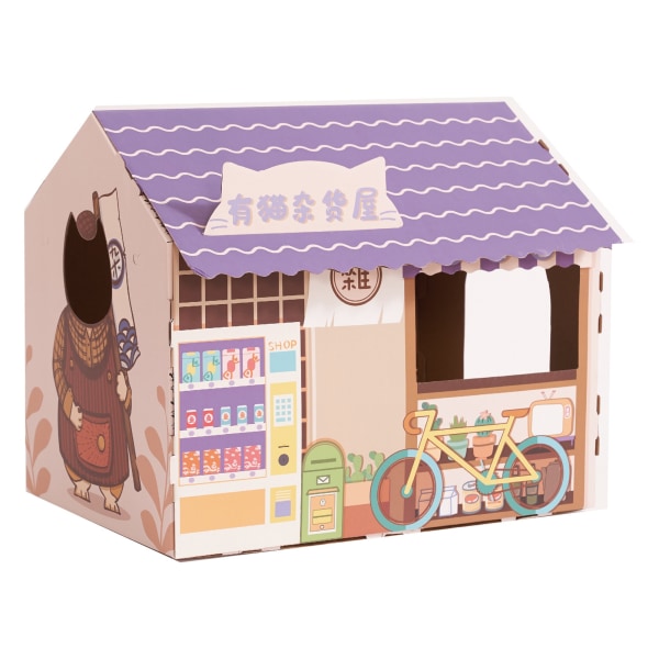 Cardboard Cat House Turvallinen, terveellistä kulutusta kestävä kannettava kissan leikkimökki kissanminttulla kissoille Ruokakauppa