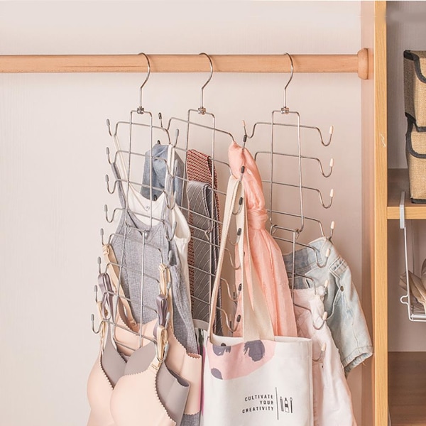 Tank Top Hanger Platsbesparande Rostfritt Stål Garderobsarrangör för Hem Svart Färg