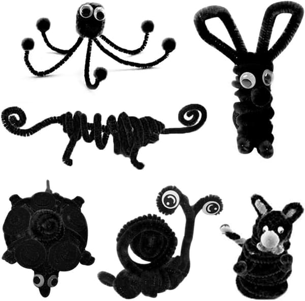 200 stk. Chenille håndværk, Chenille pinde, Piberenser, Chenille tråd til DIY kreation for børn og voksne
