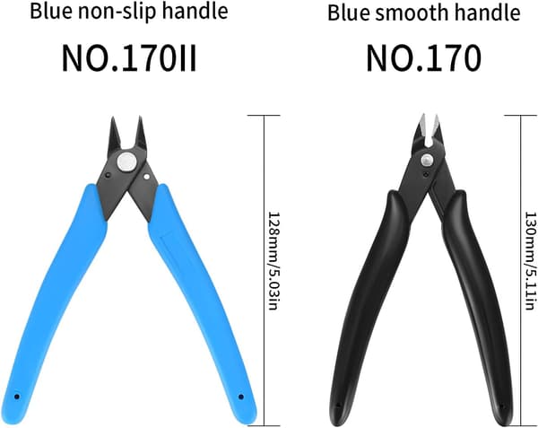Stykker Sideafbidertang, Kabelkuttere Sideafbidere, Wire Stripper til Elektrisk Kabel Smykkefremstilling - Sort, Blå