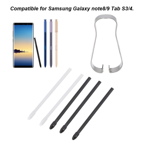 Stylus S Pen Tips Pen Refill Verktøysett for Samsung Galaxy Note 8/9 Tab S3/4 (svart)