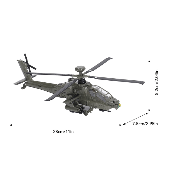 Alloy Diecast Sound Light Armed Helikopter Modell Leke Barn Angrep Helikopter Leke Hjem Dekorasjon Type 1
