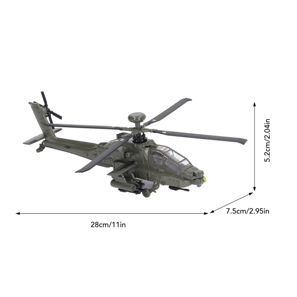 Legering Gjuten Ljud Ljus Beväpnad Helikopter Modell Leksak Barn Attack Helikopter Leksak Hem Dekoration Typ 1