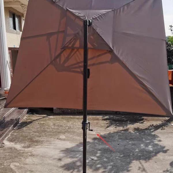 Udendørs parasol håndsving samling have picnic parasol dele sort brun Brown