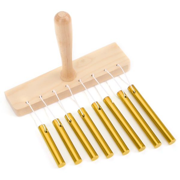 8 Tone Chimes Single Row Tube Barnas slaginstrumenter Orff førskoleleker med hammer (gull)