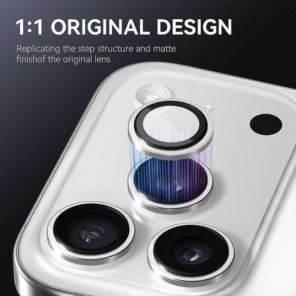 NORTHJO Tempered Glass Camera Lens Protector with Metal Ring for iPhone 17 Pro Max/17 Pro