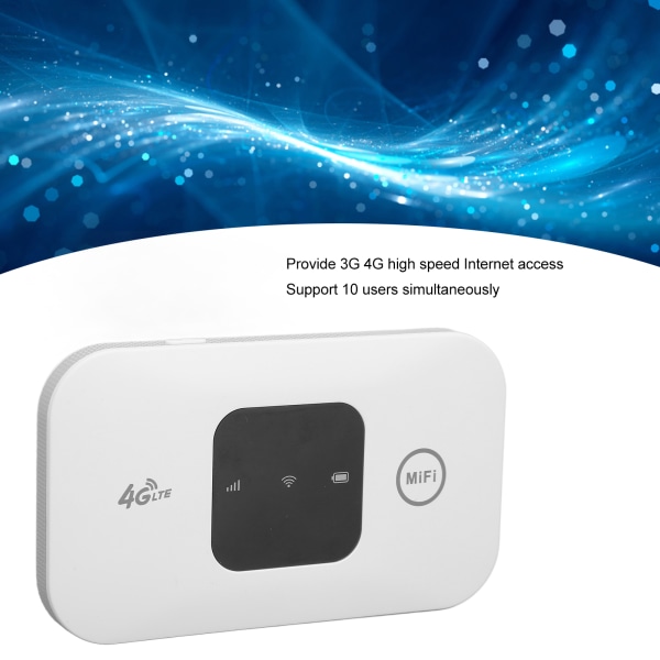 Bärbar 4G Mobile WiFi Hotspot Router för telefon Laptop Tablet - High Speed ​​Vit
