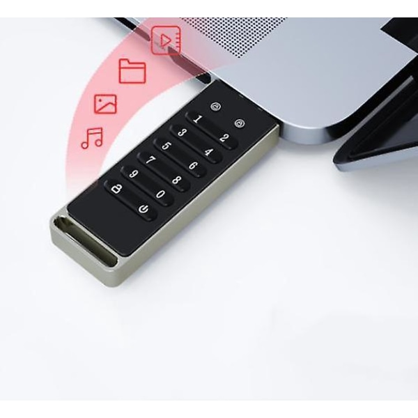 Sikkert 8 GB USB-flashdrev med adgangskodebeskyttelse og kryptering af militærkvalitet