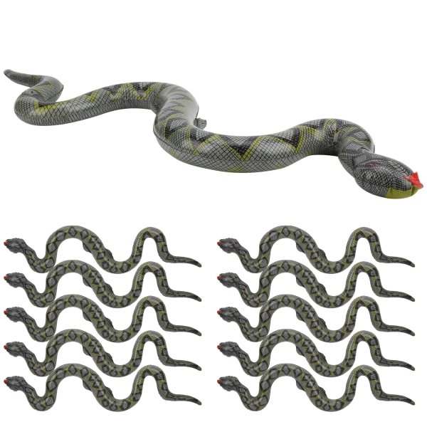 10 stk oppustelige slanger Legetøj Skræmmende slange til haven Farm Swimming Pool Party tilbehør